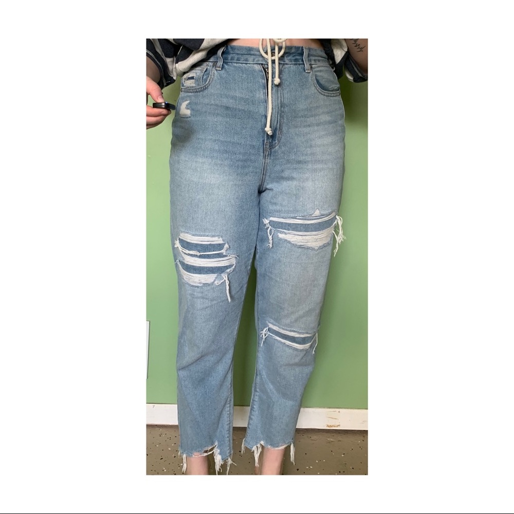 American Eagle Distressed Mom Jeans